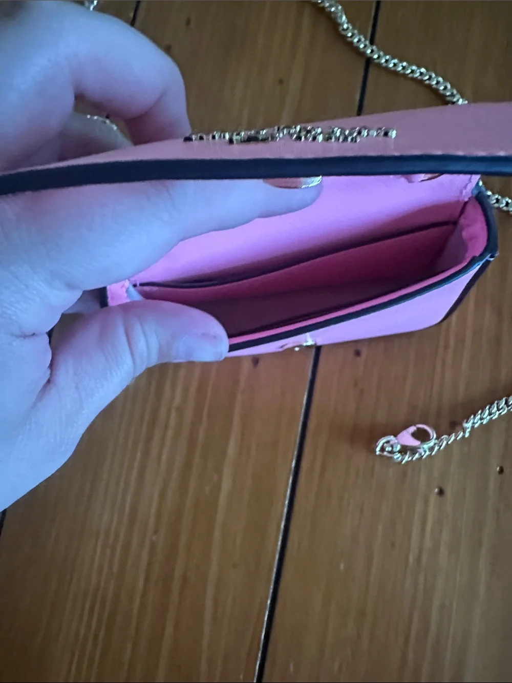 kate spade Pinkmini bag Crossbody Wallet with Gold Chain